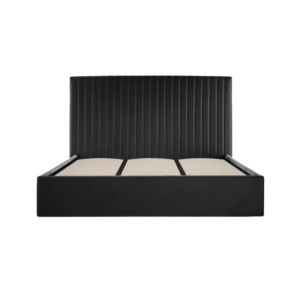 Berlin Black Tall Super Kingsize Ottoman Bed