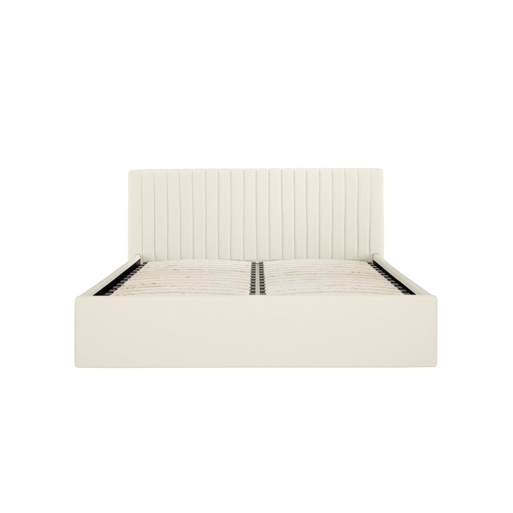 Berlin Milk Double Ottoman Bed