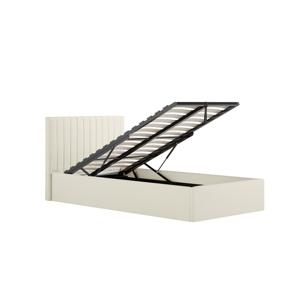 Berlin Milk Single Ottoman Bed
