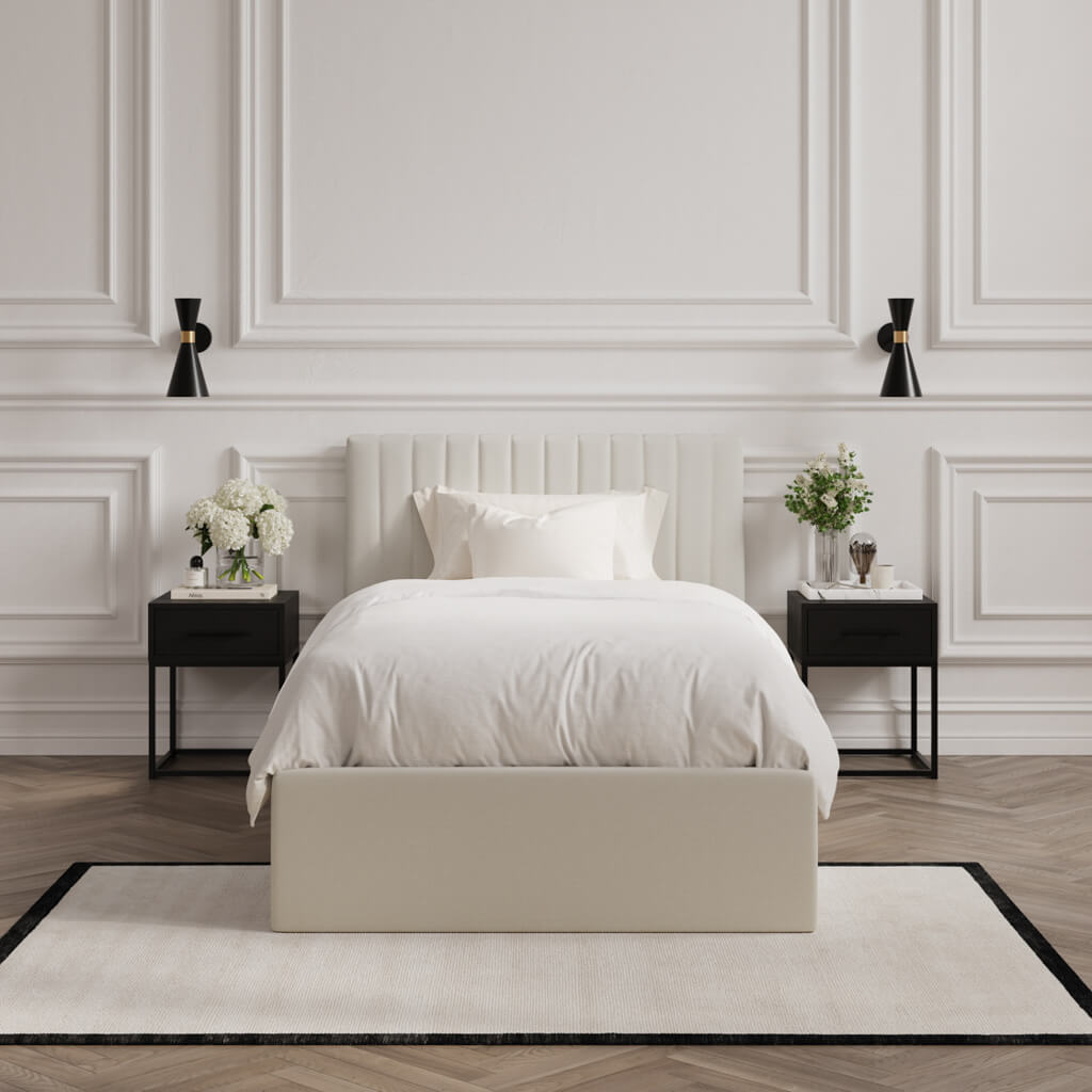 Berlin Milk Single Ottoman Bed