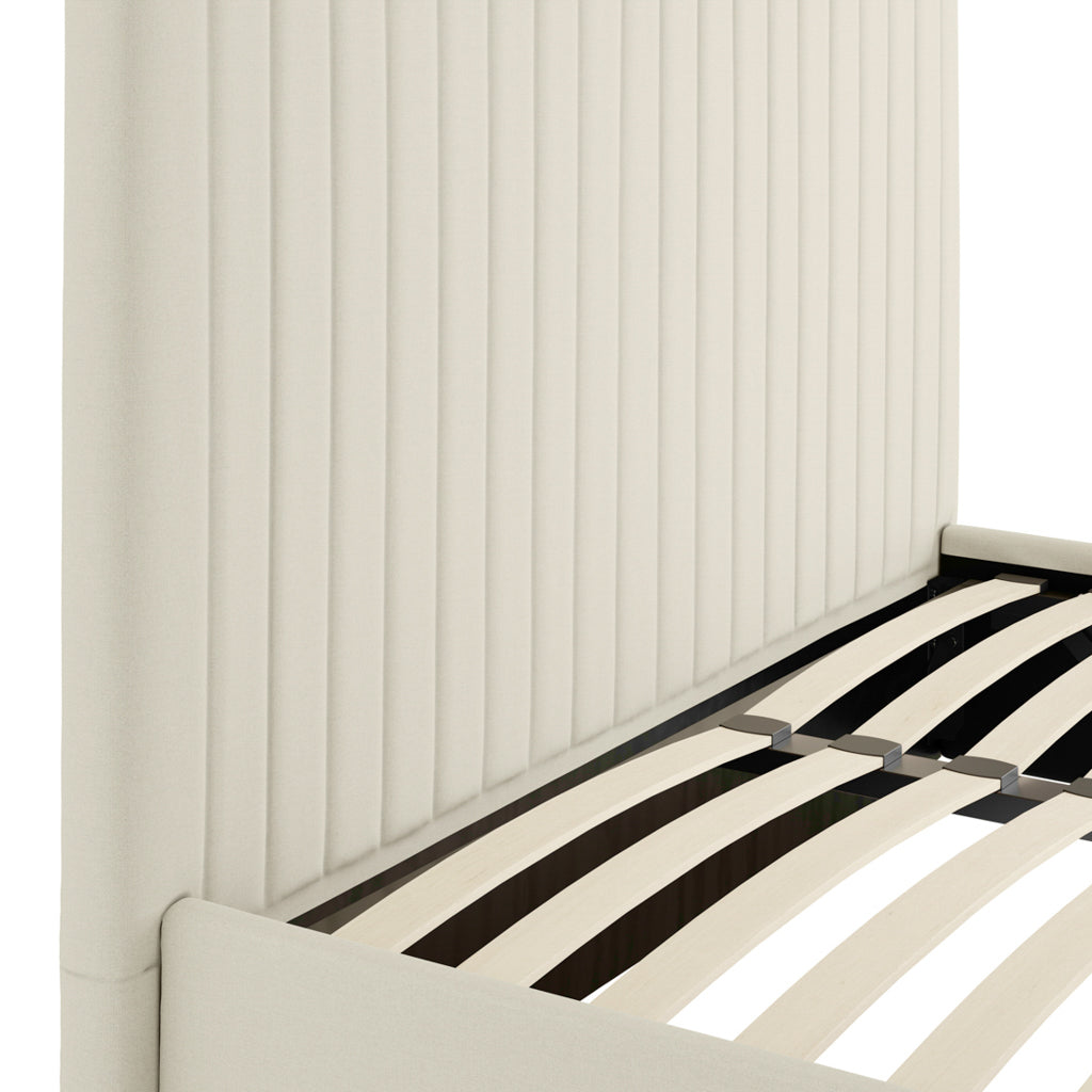 Berlin Milk Tall Double Ottoman Bed