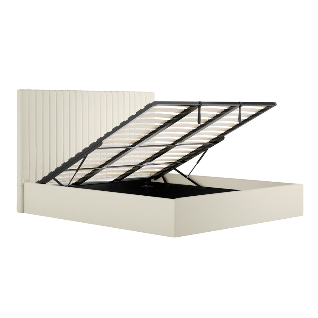 Berlin Milk Tall Super Kingsize Ottoman Bed