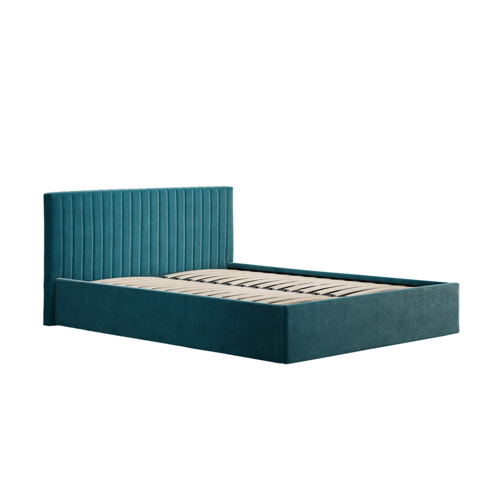 Berlin Teal Double Ottoman Bed