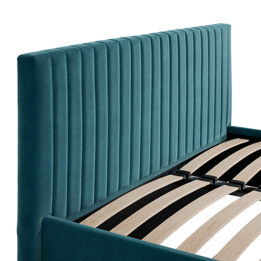 Berlin Teal Double Ottoman Bed
