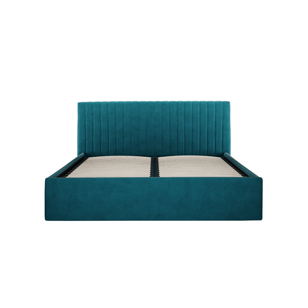 Berlin Teal Double Ottoman Bed