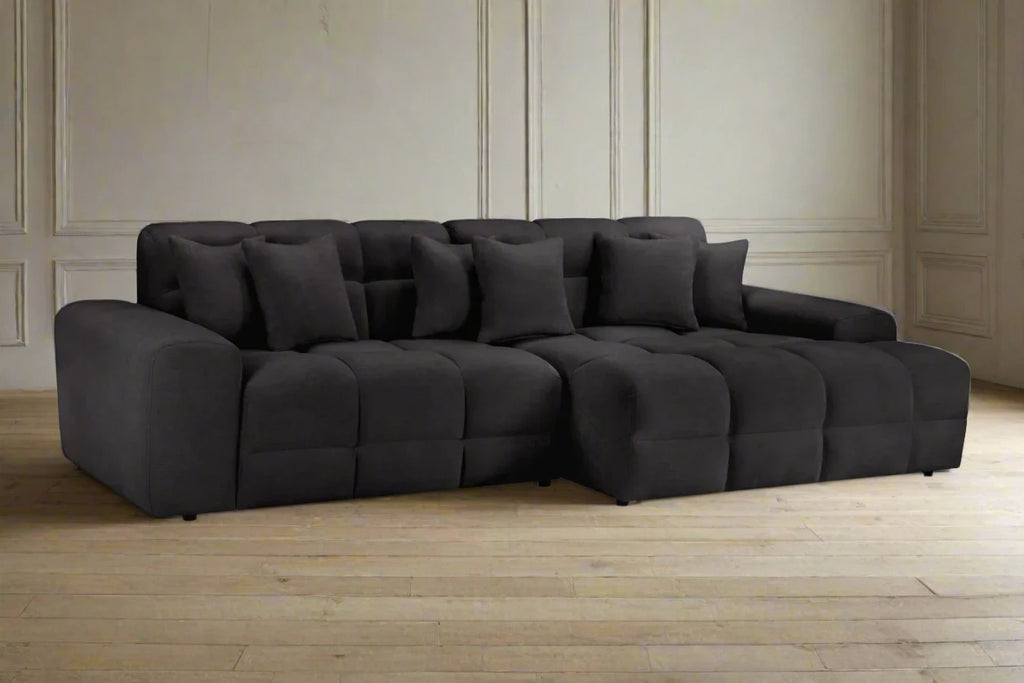 Black Right Hand Corner Sofa Statement Sofa Modern Sofa Heritage Home UK