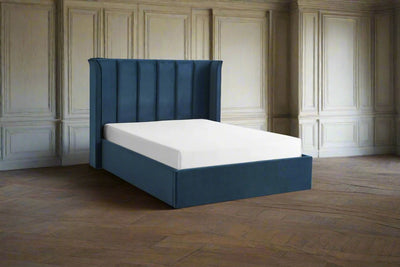 The Pumford Kingsize Storage Bed Blue Velvet