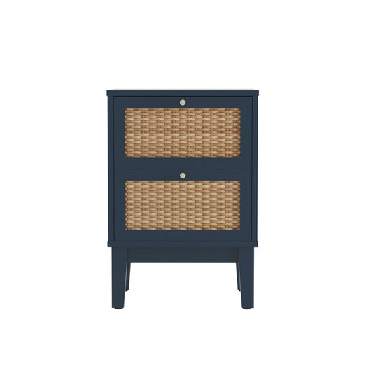 Harry Christian Home Blue Bedside Cabinet