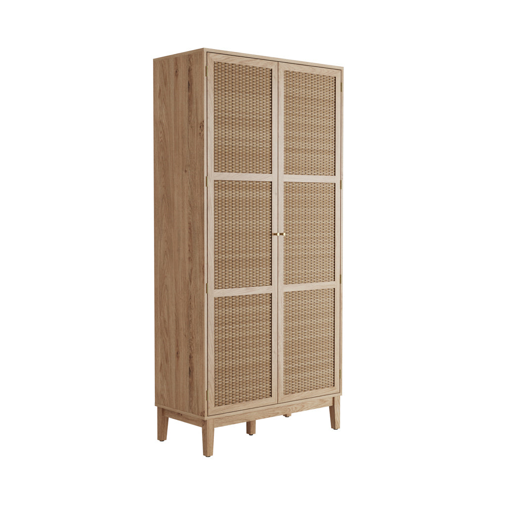 Harry Christian Home Oak & Rattan Accent Bedroom Furniture Set