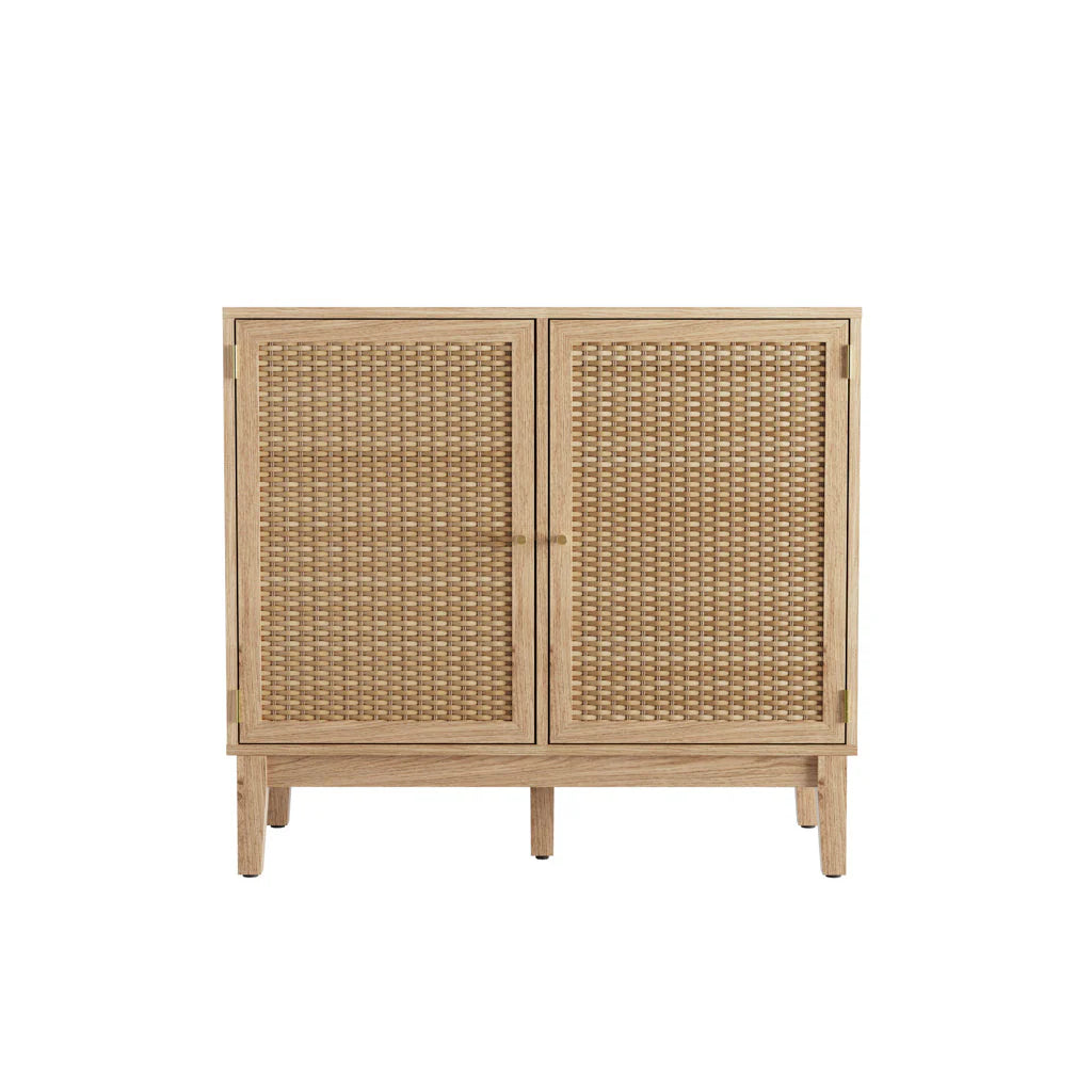 Harry Christian Home Oak & Rattan Living Room Furniture Set