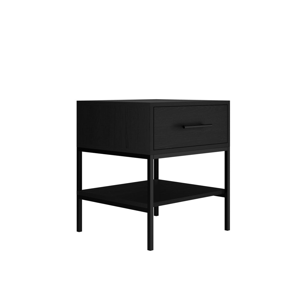 Harry Christian Home Baltimore Bedside Cabinet In Matte Black