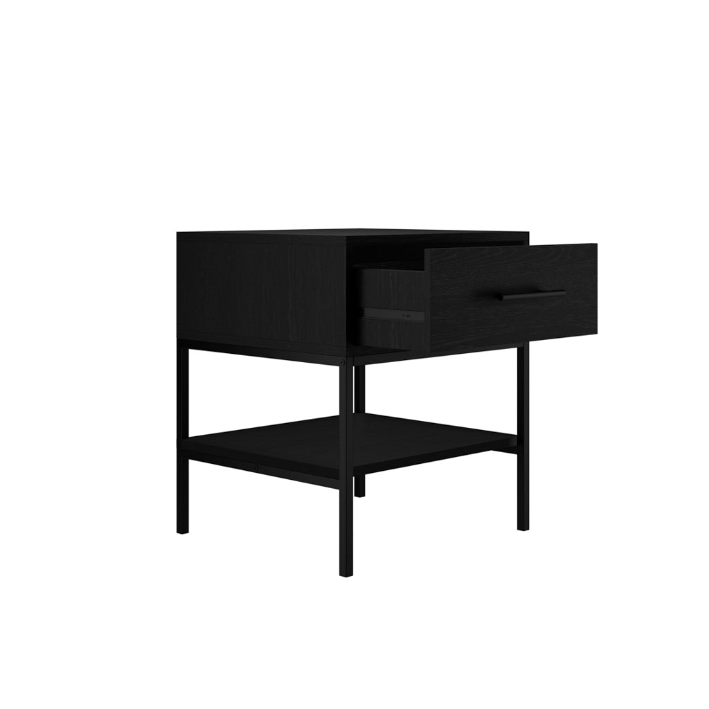 Harry Christian Home Baltimore Bedside Cabinet In Matte Black