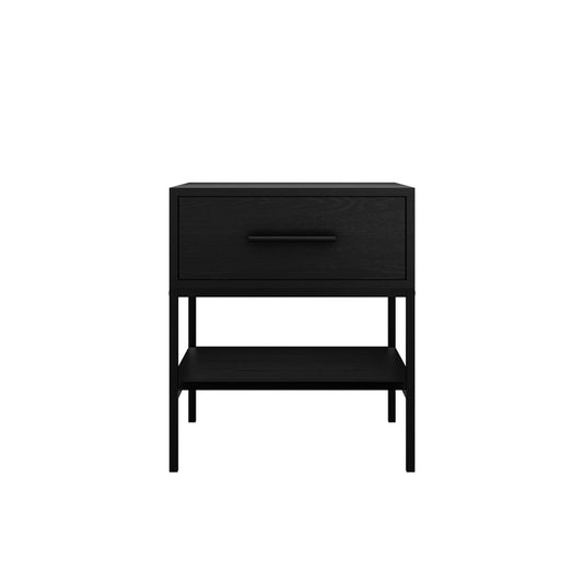Harry Christian Home Baltimore Bedside Cabinet In Matte Black