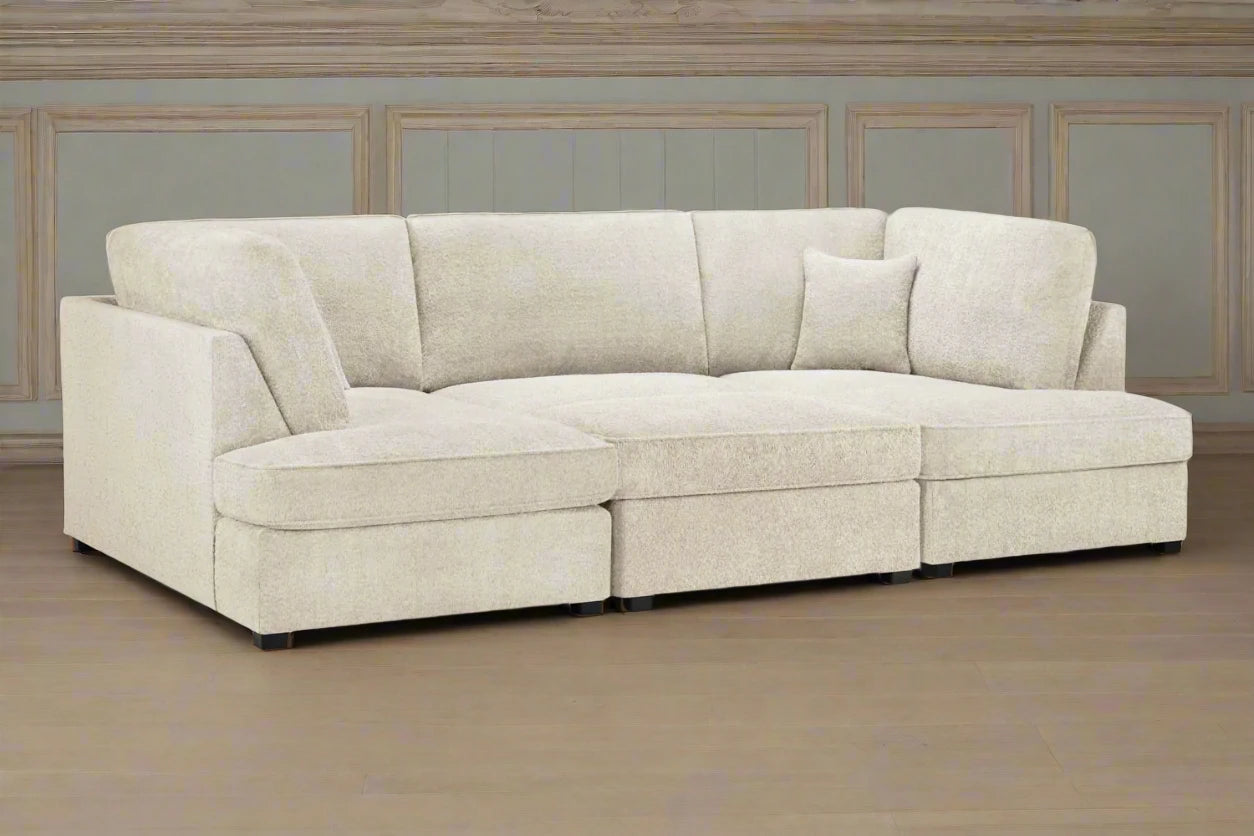 Boucle Beige Cinema Sofa Heritage Home UK
