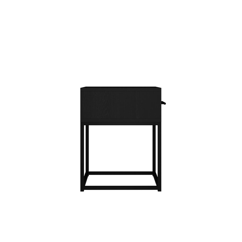 Harry Christian Home Black Modern Sleek Bedside Cabinet