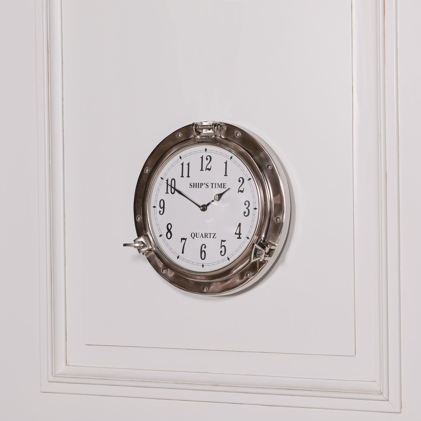 Polished Port Hole Ships Wall Clock