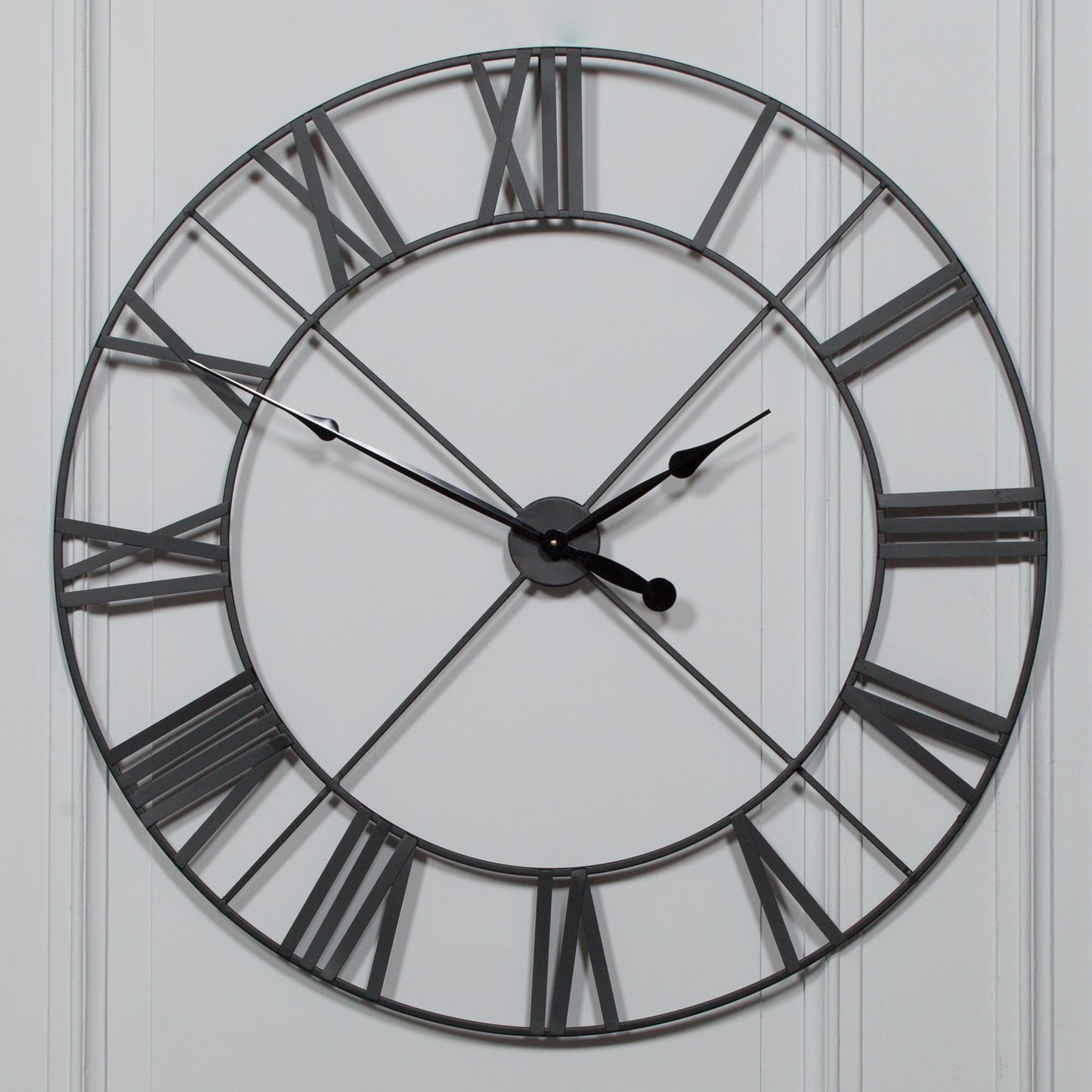 Extra Large 110cm Black Metal Wall Clock