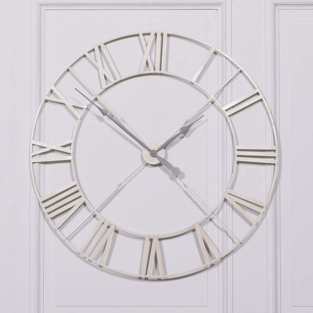 Vintage Cream Distressed 110cm Twist Frame Wall Clock