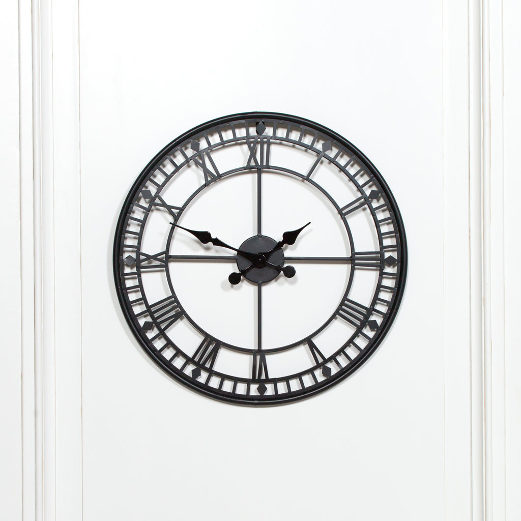 Black 55cm Metal Wall Clock