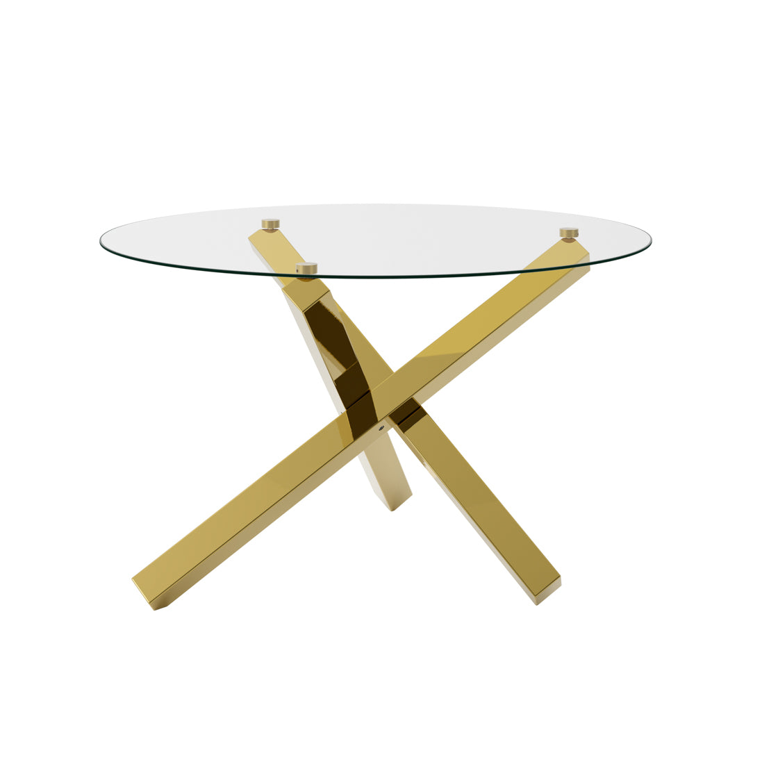 Harry Christian Home Gatsby Glass Top & Gold Legs Dining Table
