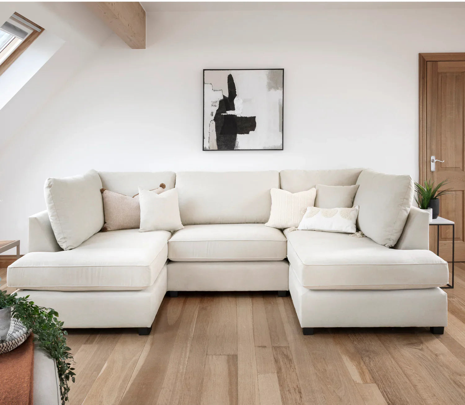 Valencia Cinema U-Shape Sofa In Beige