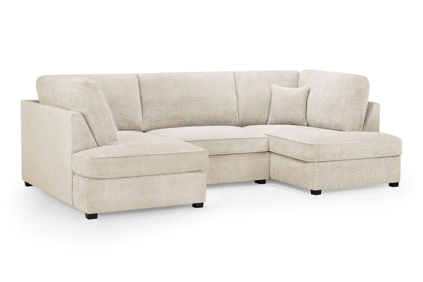 Valencia Cinema U-Shape Sofa In Boucle Beige