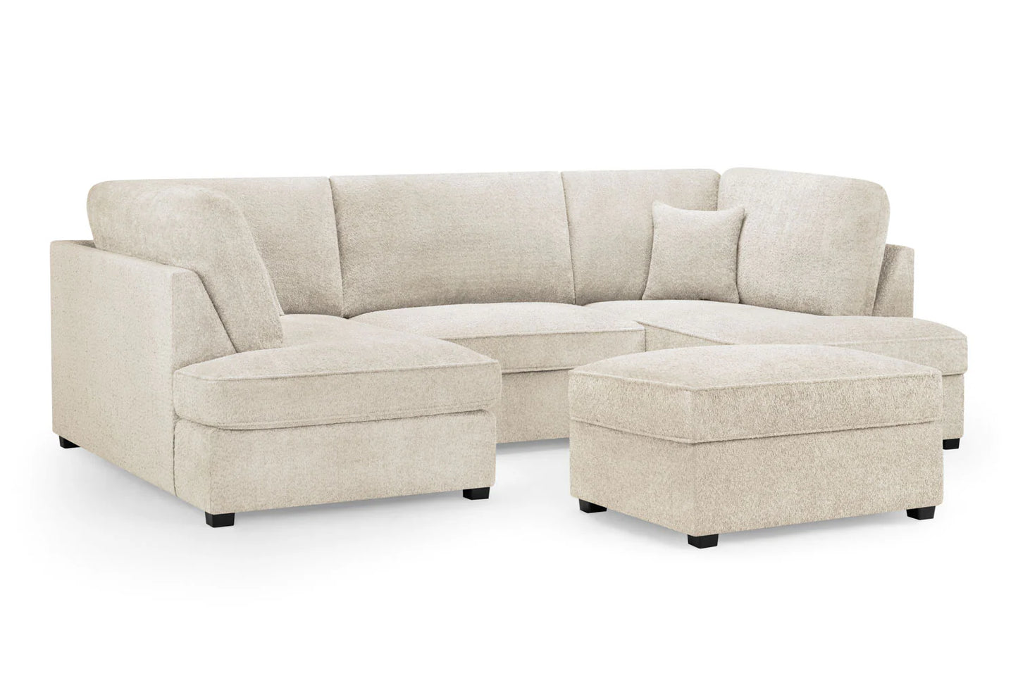 Valencia Cinema U-Shape Sofa In Boucle Beige