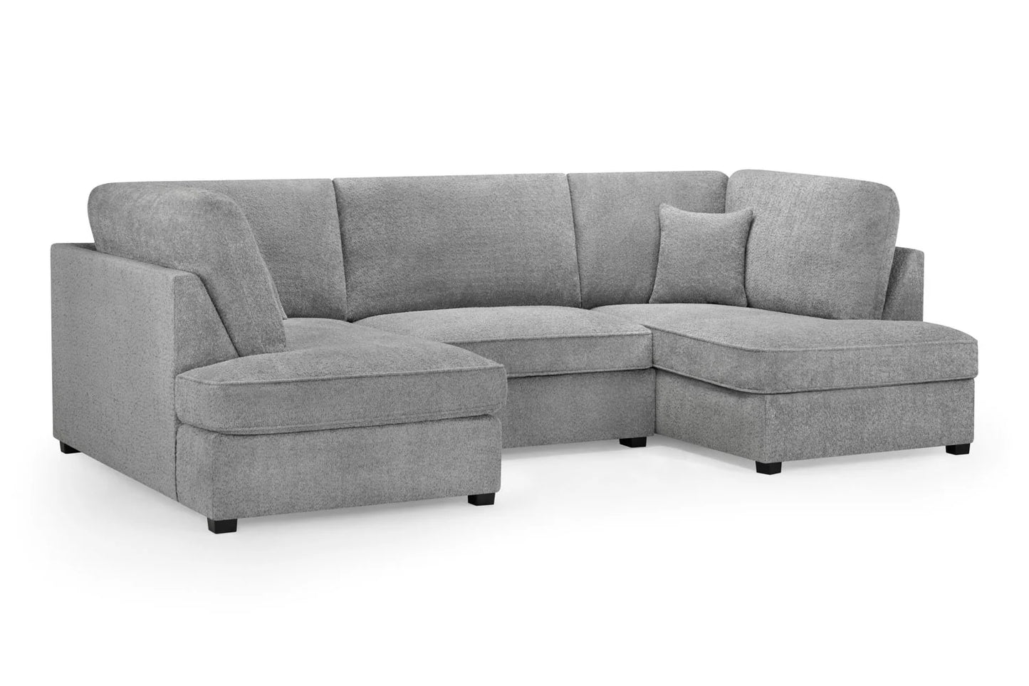 Valencia Cinema U-Shape Sofa In Boucle Grey