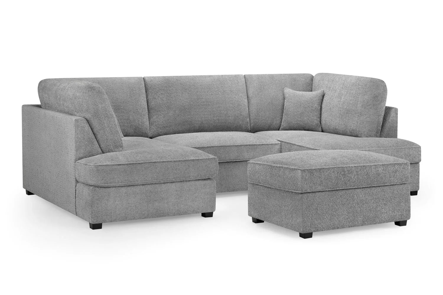 Valencia Cinema U-Shape Sofa In Boucle Grey