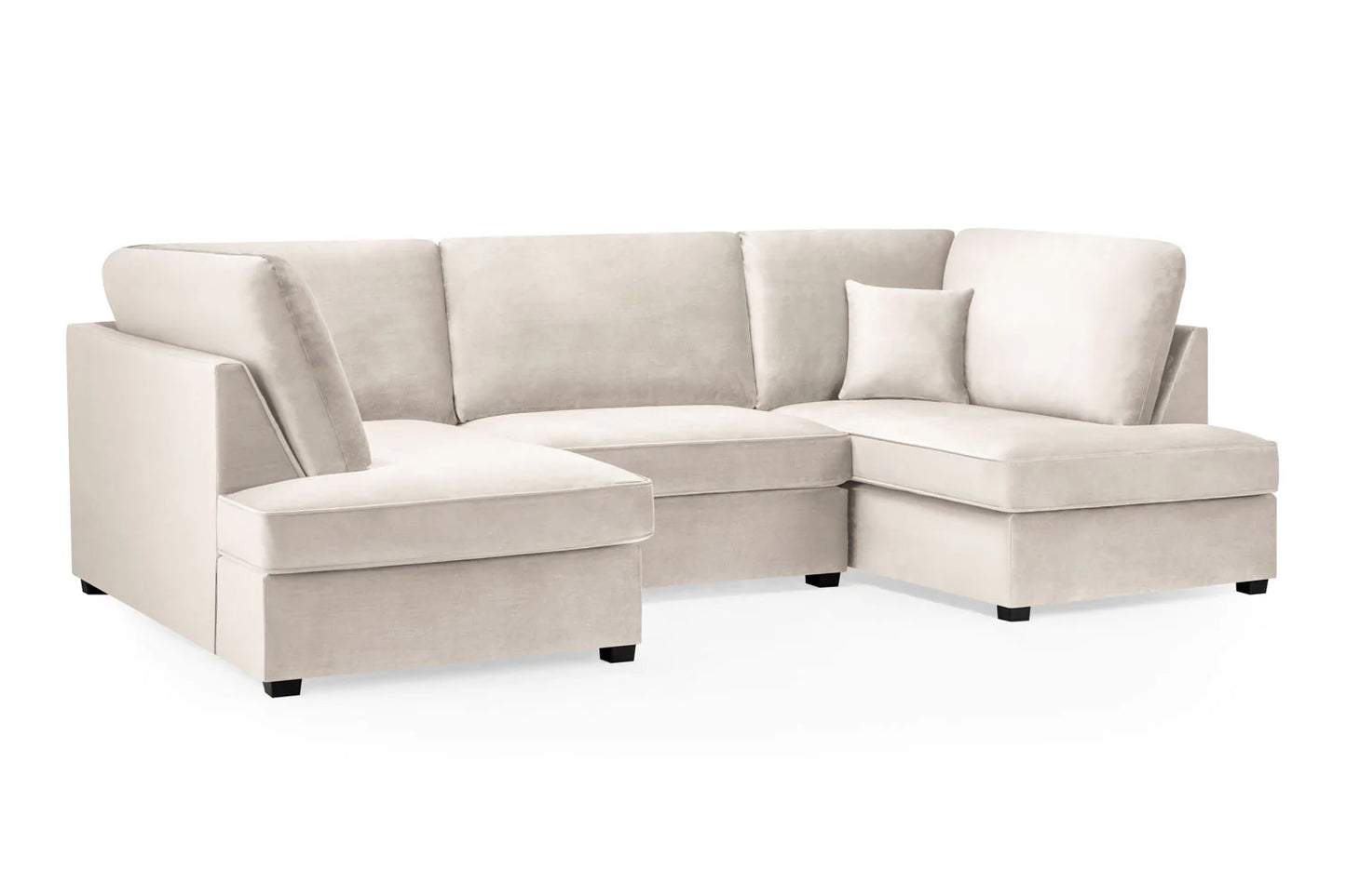 Valencia Cinema U-Shape Sofa In Plush Velvet Beige