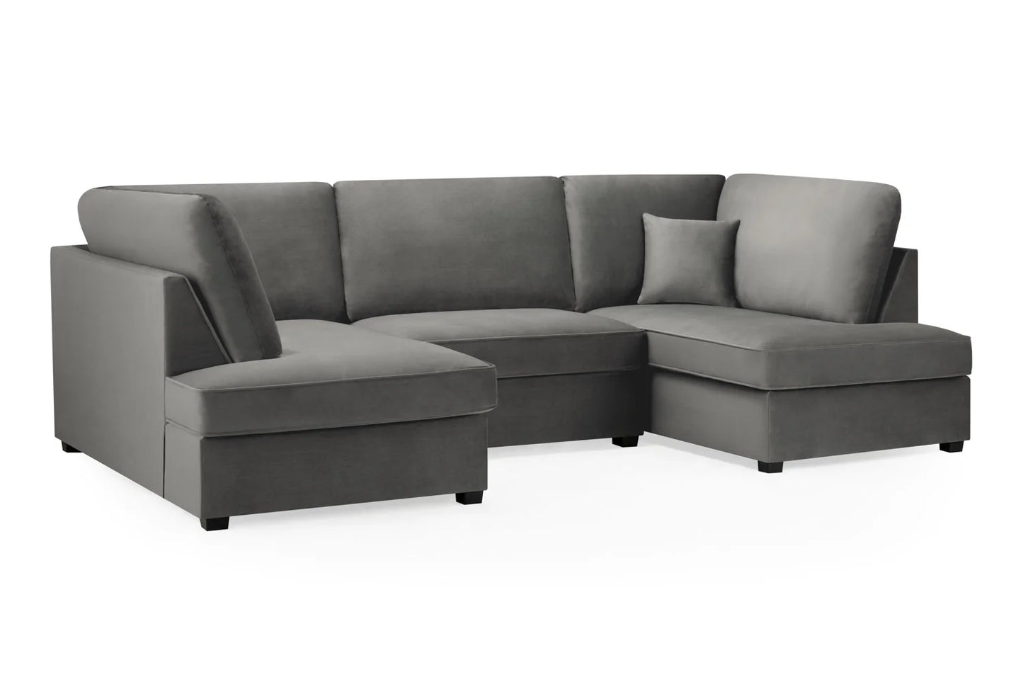 Valencia Cinema U-Shape Sofa In Plush Velvet Grey