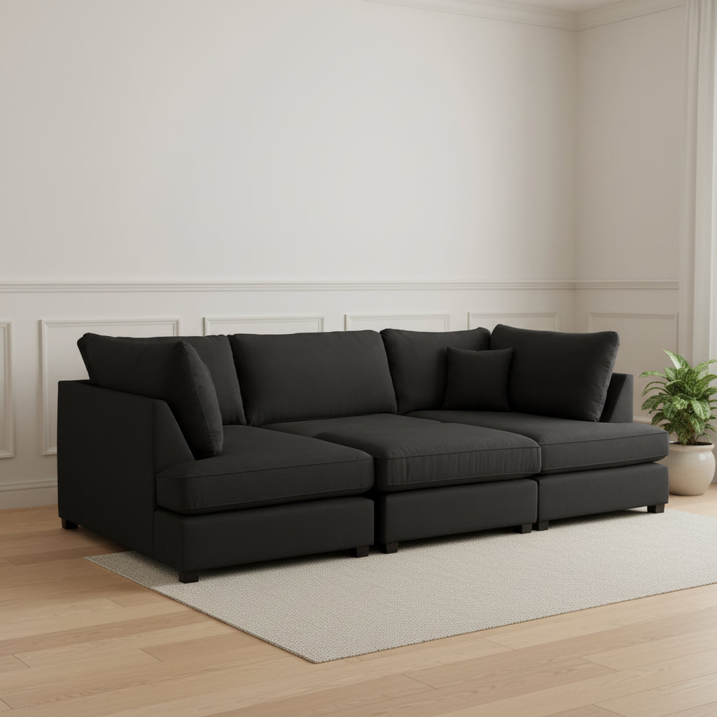 Carnaby Cinema U-shape Sofa in Beige, Grey or Black