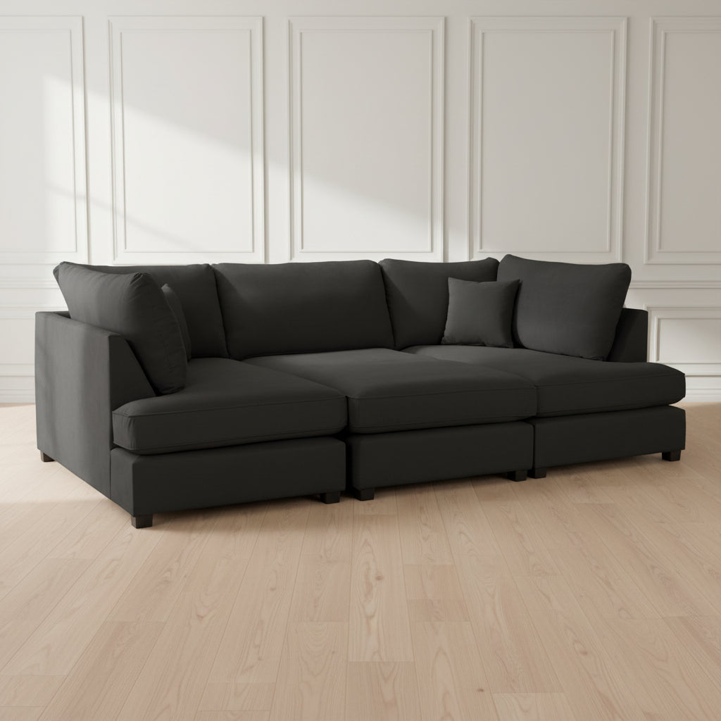 Carnaby Cinema U-shape Sofa in Beige, Grey or Black