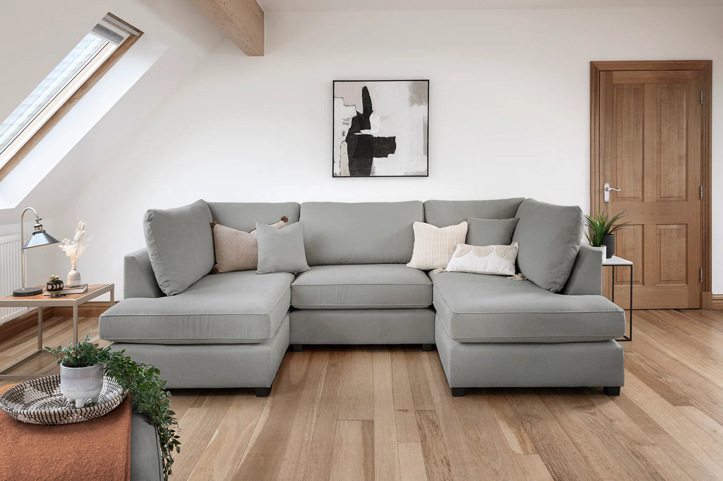 Valencia Cinema U-Shape Sofa In Grey