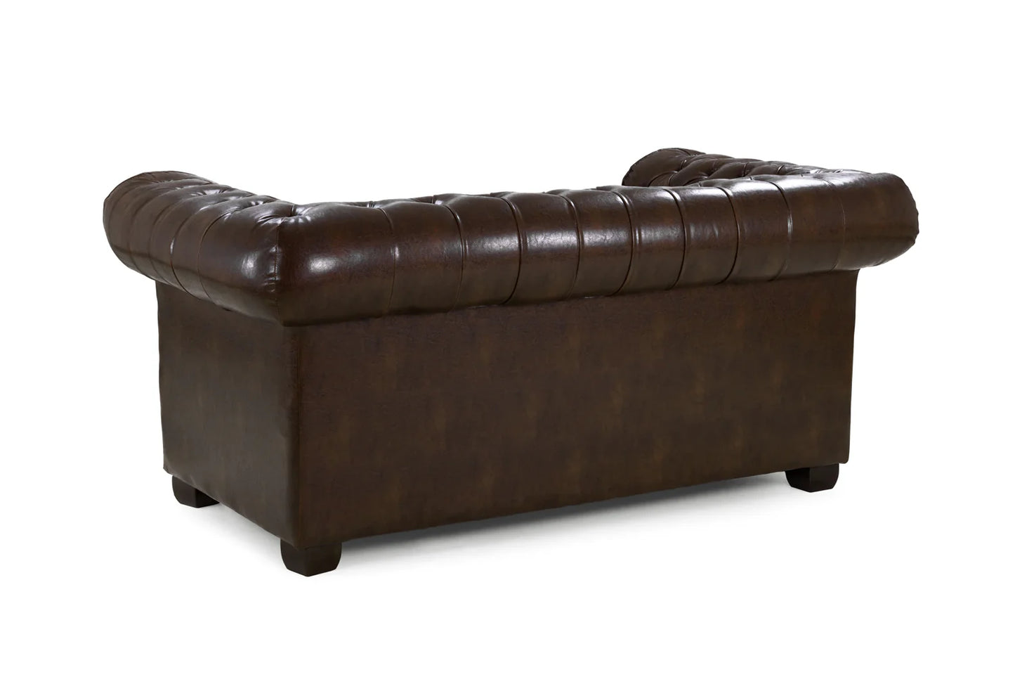 2 Seater Antique Brown Leather Chesterfield Sofa