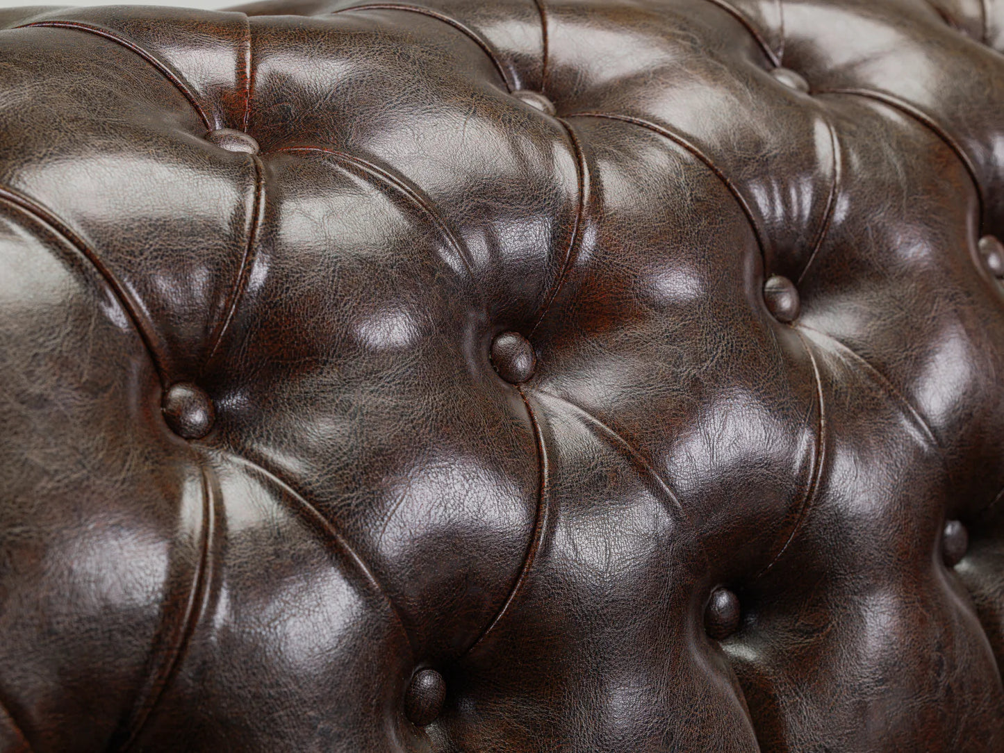 3 Seater Antique Brown Leather Chesterfield Sofa