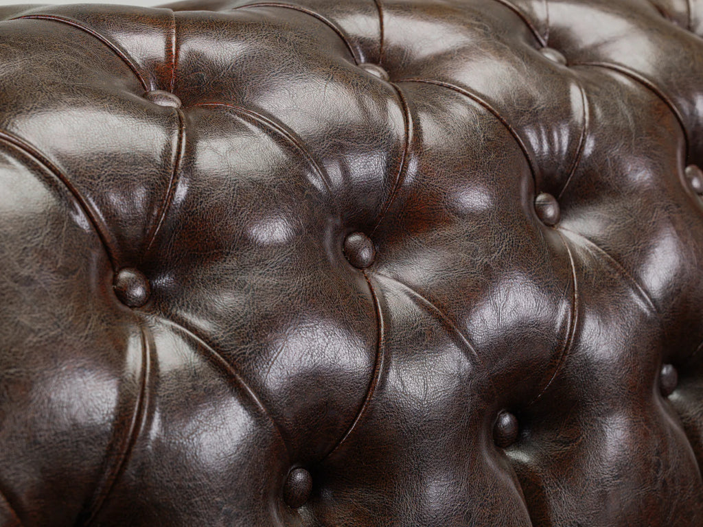 The Lancaster 2 Seater Chesterfield Sofa In Antique Brown