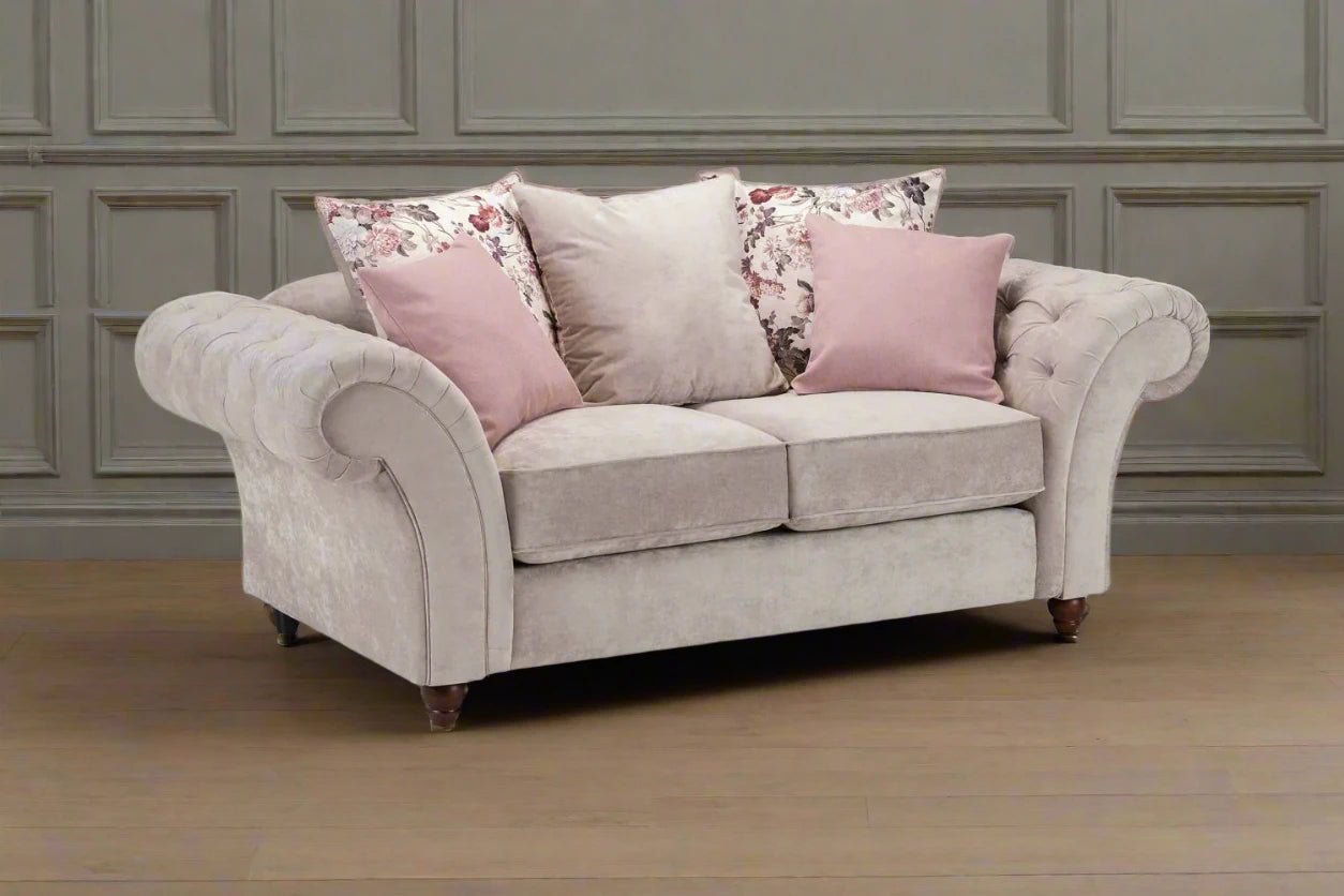Chesterfield Style Sofa Beige and floral floral sofa Heritage Home