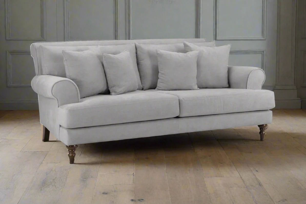 Classical Style Grey 3 Seater Sofa Heritage Home