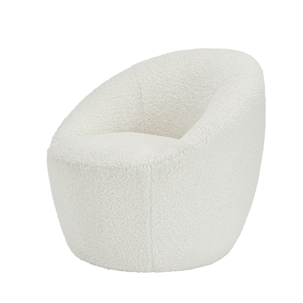 Harry Christian Home White Boucle Accent Chair