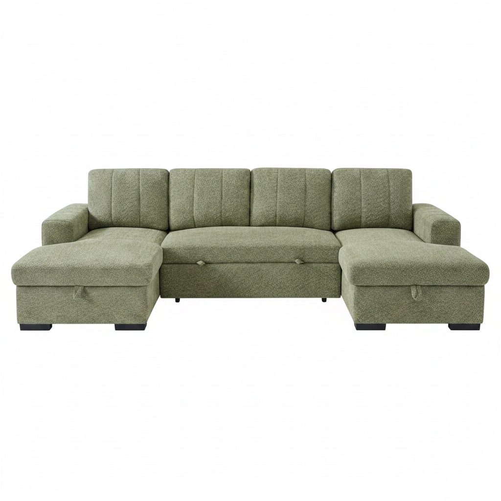 Como Sofabed Green U Shape Corner