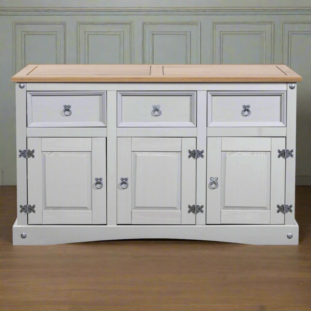 Cotswold Grey 3 Door Sideboard Heritage Home