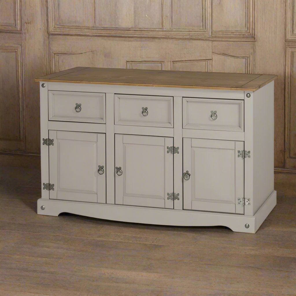 Cotswold Grey 3 Door Sideboard Heritage Home