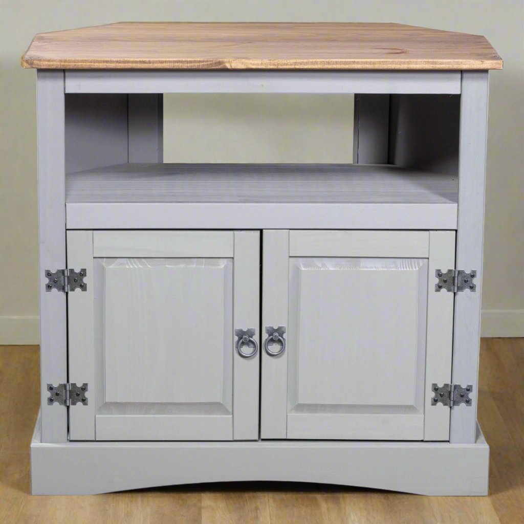 Cotswold Grey Corner TV Unit Heritage Home
