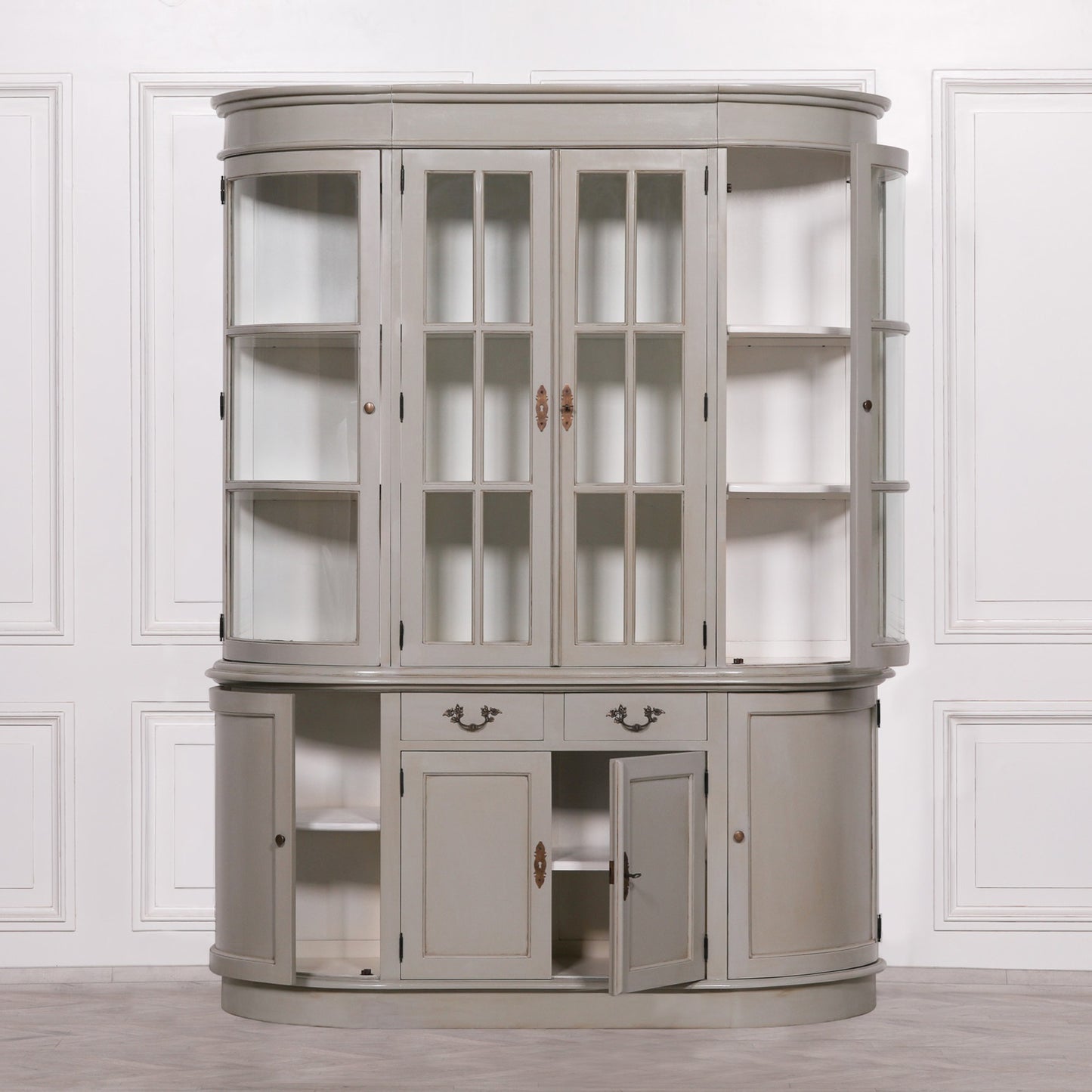 Large Grey Dresser Display Cabinet