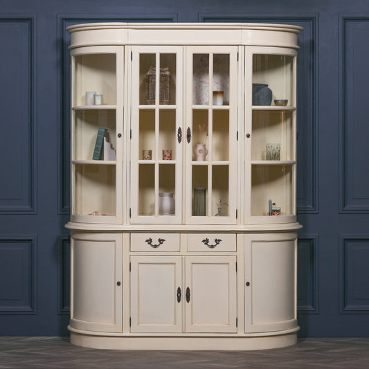 Large Vintage Cream Dresser Display Cabinet