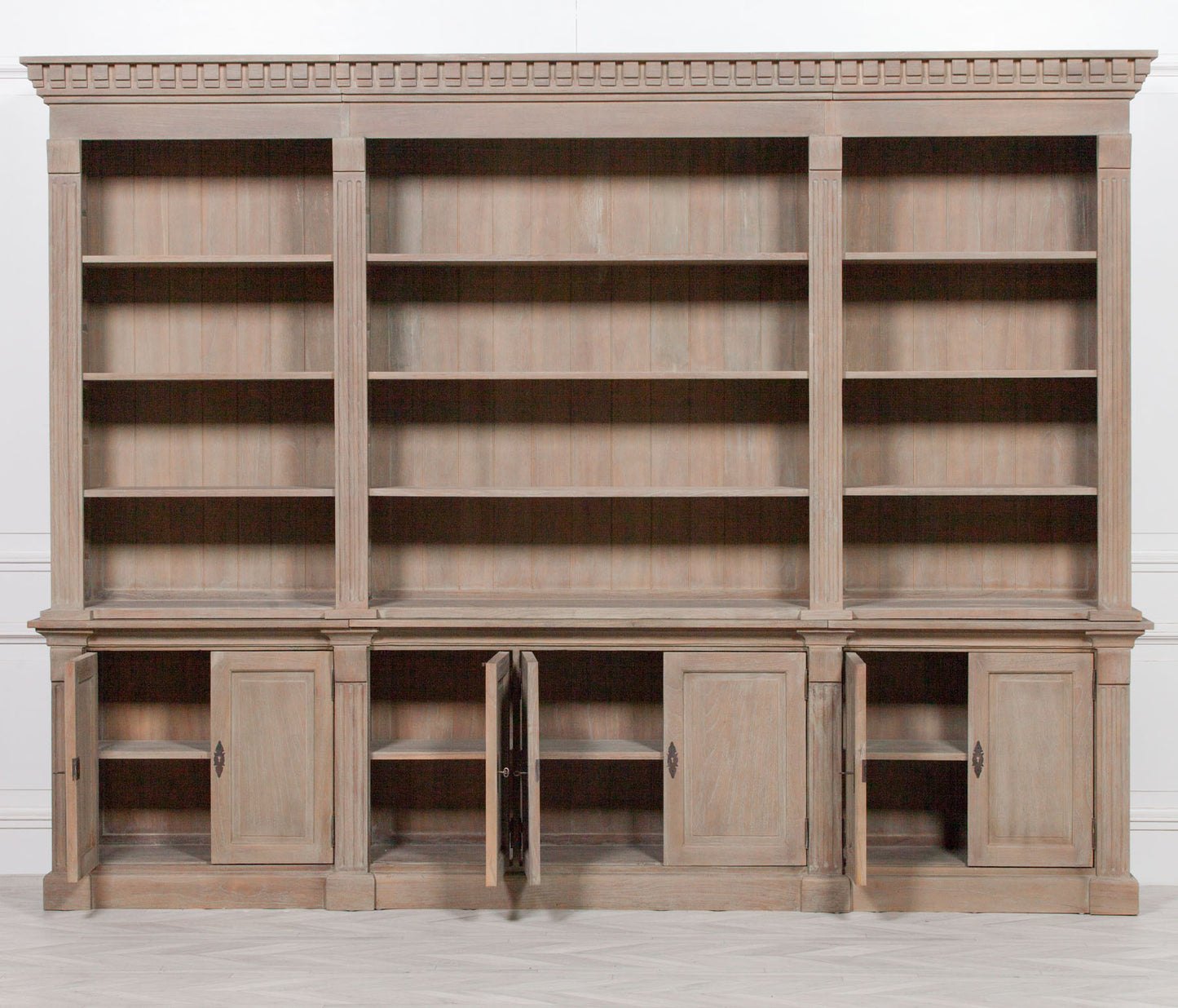 Extra Large Wooden Triple Bookcase