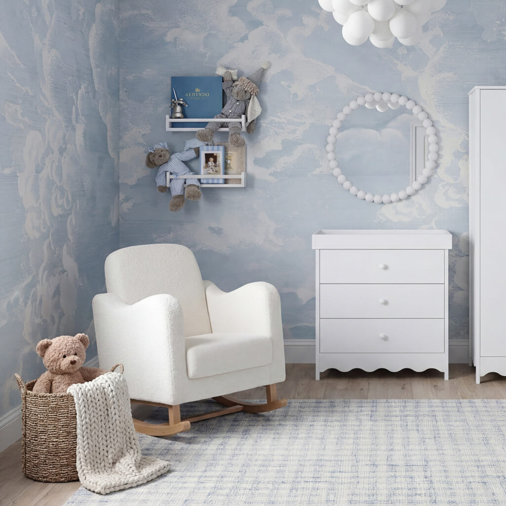 Dancer 2 Piece Nursery Room Furniture Set White