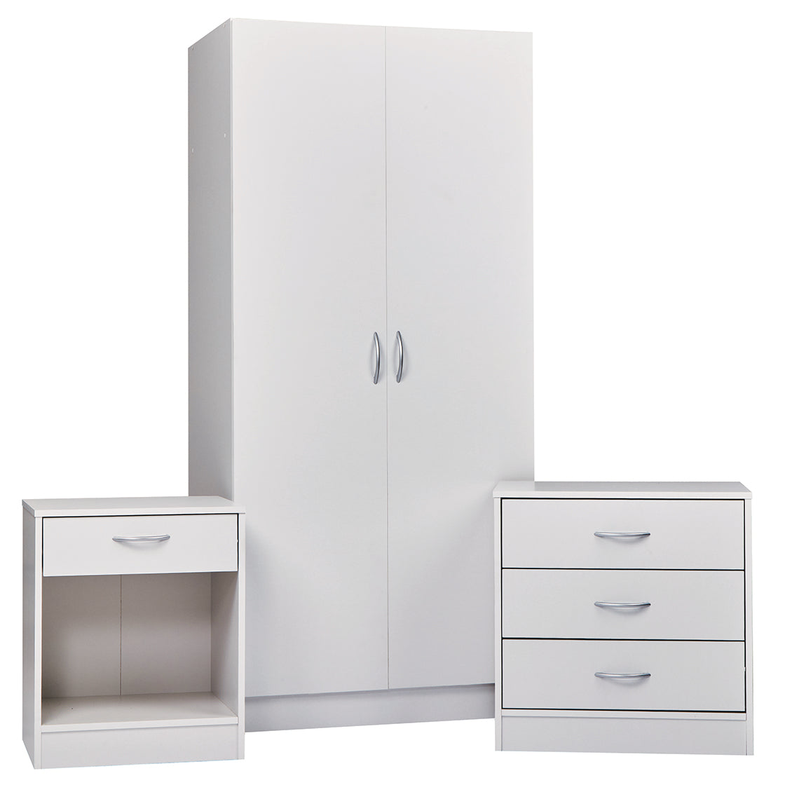 Harry Christian Home White Modern Three Piece Bedroom Set
