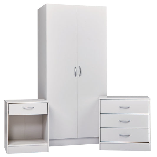 Harry Christian Home White Modern Three Piece Bedroom Set